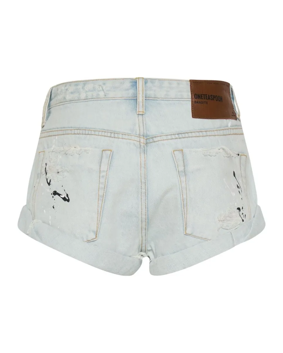 Denim Shorts|ONE TEASPOON Florence Painted Bandits Low Waist Denim Shorts