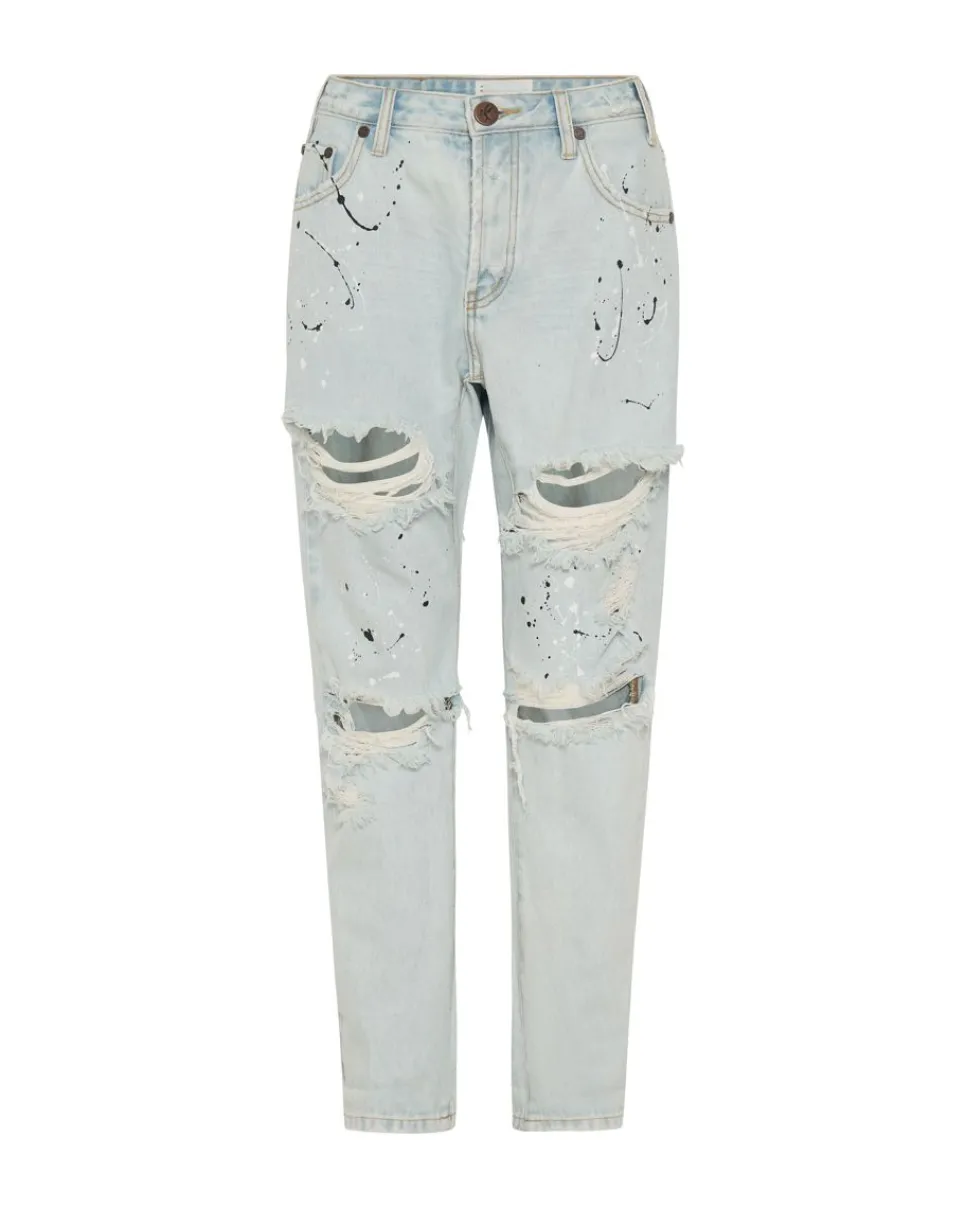 Denim Jeans|ONE TEASPOON Florence Painted Saints Boyfriend Jeans