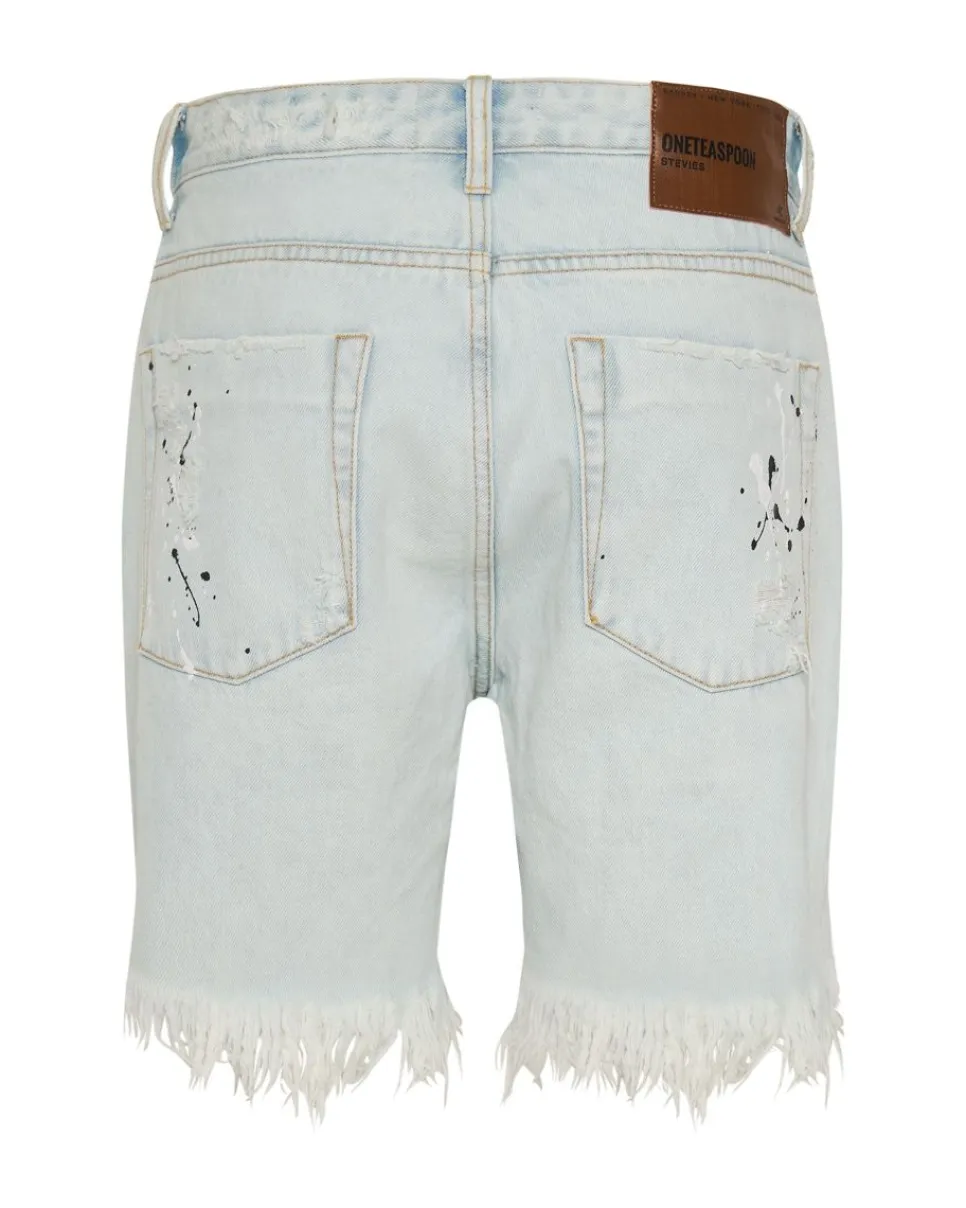 Denim Shorts|ONE TEASPOON Florence Painted Stevies Long Length Boyfriend Shorts