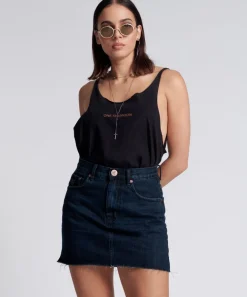 Denim Skirts|ONE TEASPOON Fox Black 2020 Mini Denim Skirt