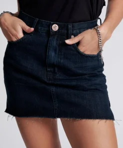 Denim Skirts|ONE TEASPOON Fox Black 2020 Mini Denim Skirt