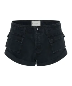 Denim Shorts|ONE TEASPOON Fox Black Cadet Bandits Low Waist Shorts
