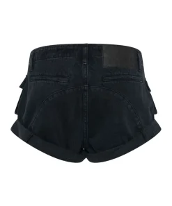 Denim Shorts|ONE TEASPOON Fox Black Cadet Bandits Low Waist Shorts