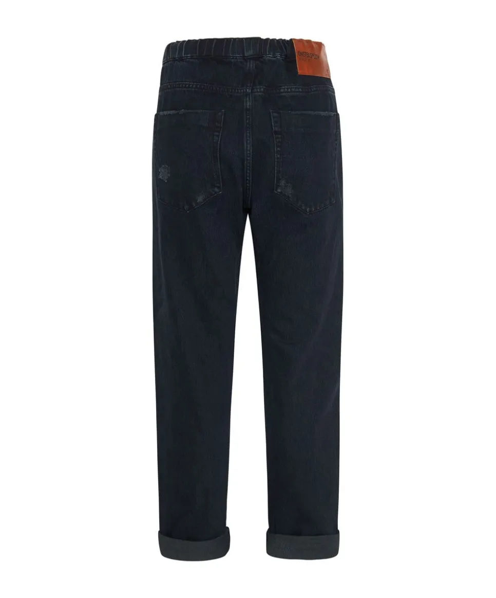 Denim Jeans|ONE TEASPOON Fox Black Shabbies Drawstring Boyfriend Jeans