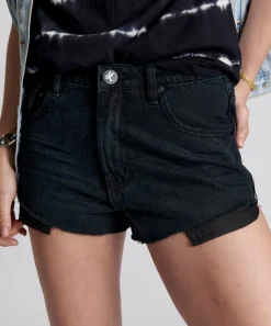 Denim Shorts|ONE TEASPOON Fox Black The One Fitted Cheeky Denim Shorts