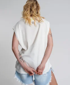 Tees & Tanks|ONE TEASPOON Fresh White Bamboo Logo Unisex Tank