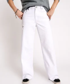 Denim Jeans|ONE TEASPOON Fresh White Jackson Mid Waist Wide Leg Jeans