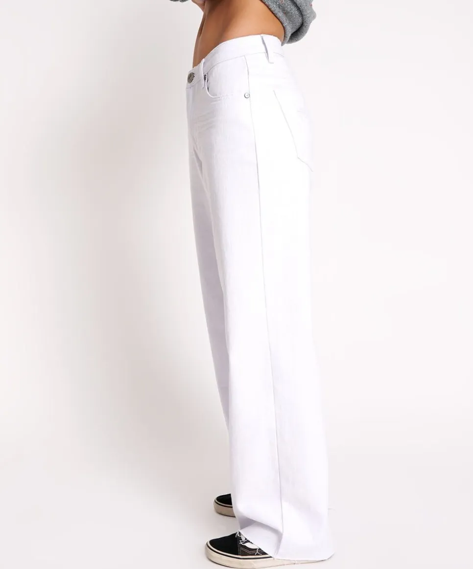Denim Jeans|ONE TEASPOON Fresh White Jackson Mid Waist Wide Leg Jeans