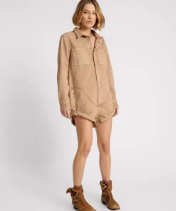 Denim Jumpsuits|ONE TEASPOON Gold Earth Prophecy Jumpsuit