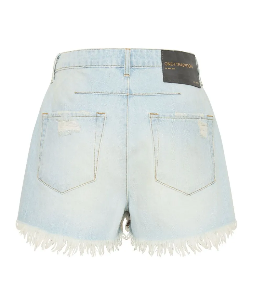 Denim Shorts|ONE TEASPOON Gold Mine Le Wolves Mid Length Denim Shorts
