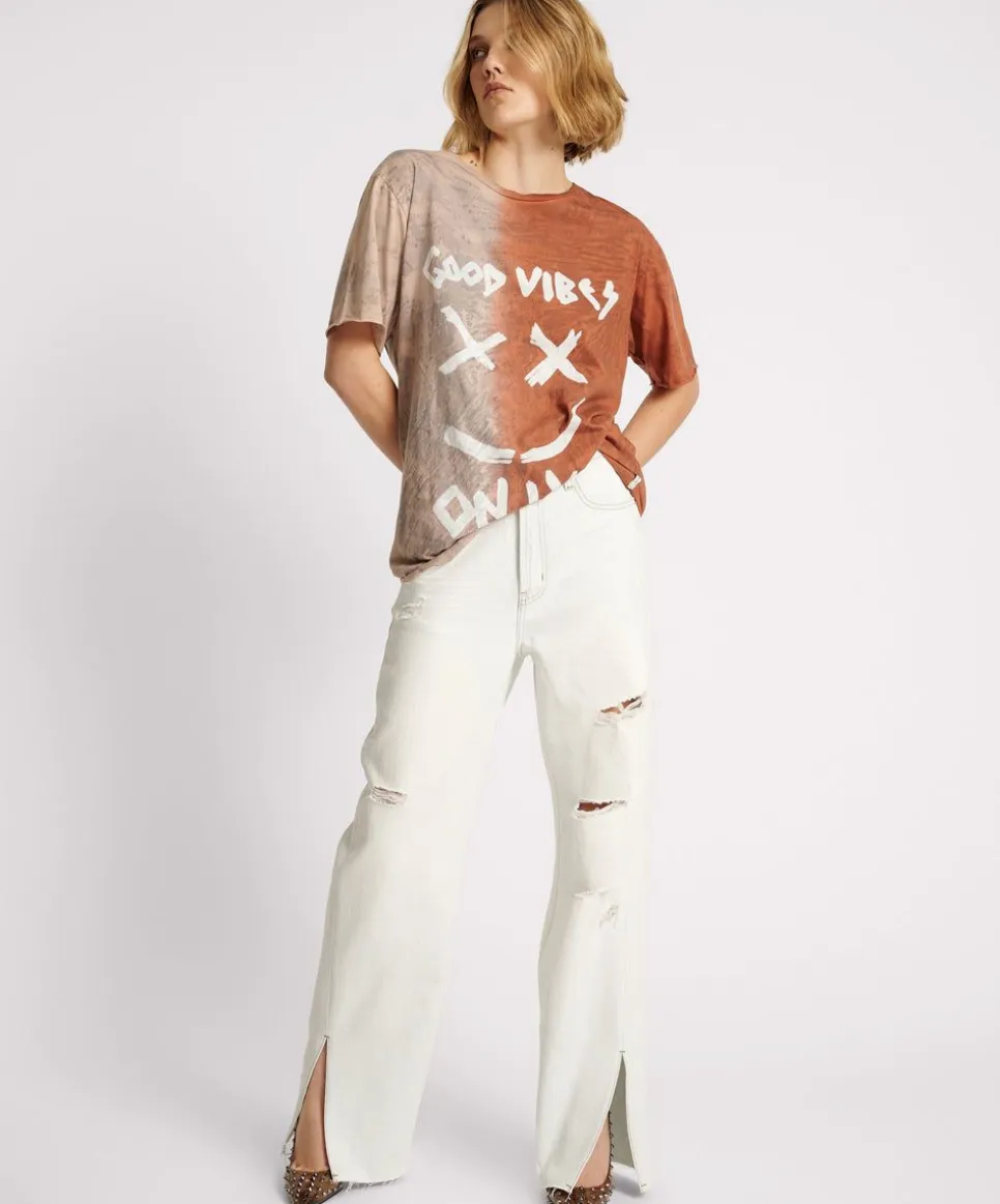 Graphic Tees|ONE TEASPOON Good Vibes Only Oversized Hand Dyed Tee