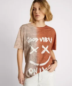 Graphic Tees|ONE TEASPOON Good Vibes Only Oversized Hand Dyed Tee