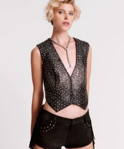 Bottoms|ONE TEASPOON Gothic Rodeo Fringed Suede Studded Bandits Low Waist Shorts