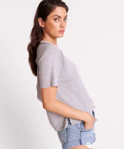 Tees & Tanks|ONE TEASPOON Grey Marle Lucky 8 Boyfriend Tee