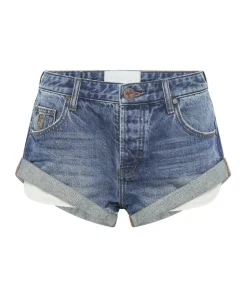 Denim Shorts|ONE TEASPOON Gritty Blue Bandit Low Waist Denim Shorts