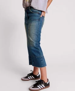 Denim Skirts|ONE TEASPOON Gritty Blue Cassidy Column Mid Length Denim Skirt