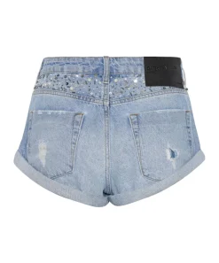 Denim Shorts|ONE TEASPOON Hand Beaded Bandits Low Waist Denim Shorts