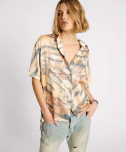 Shirts|ONE TEASPOON Hand Painted Date Night Satin Shirt