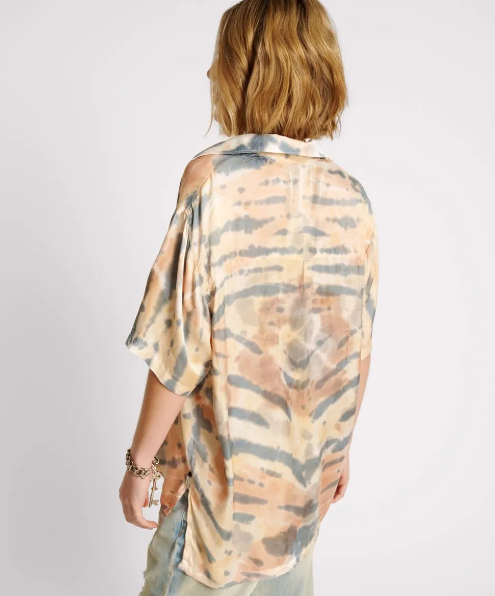 Shirts|ONE TEASPOON Hand Painted Date Night Satin Shirt