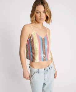 Tops|ONE TEASPOON Hand Sequin Ibiza Luxe Party Cami Top