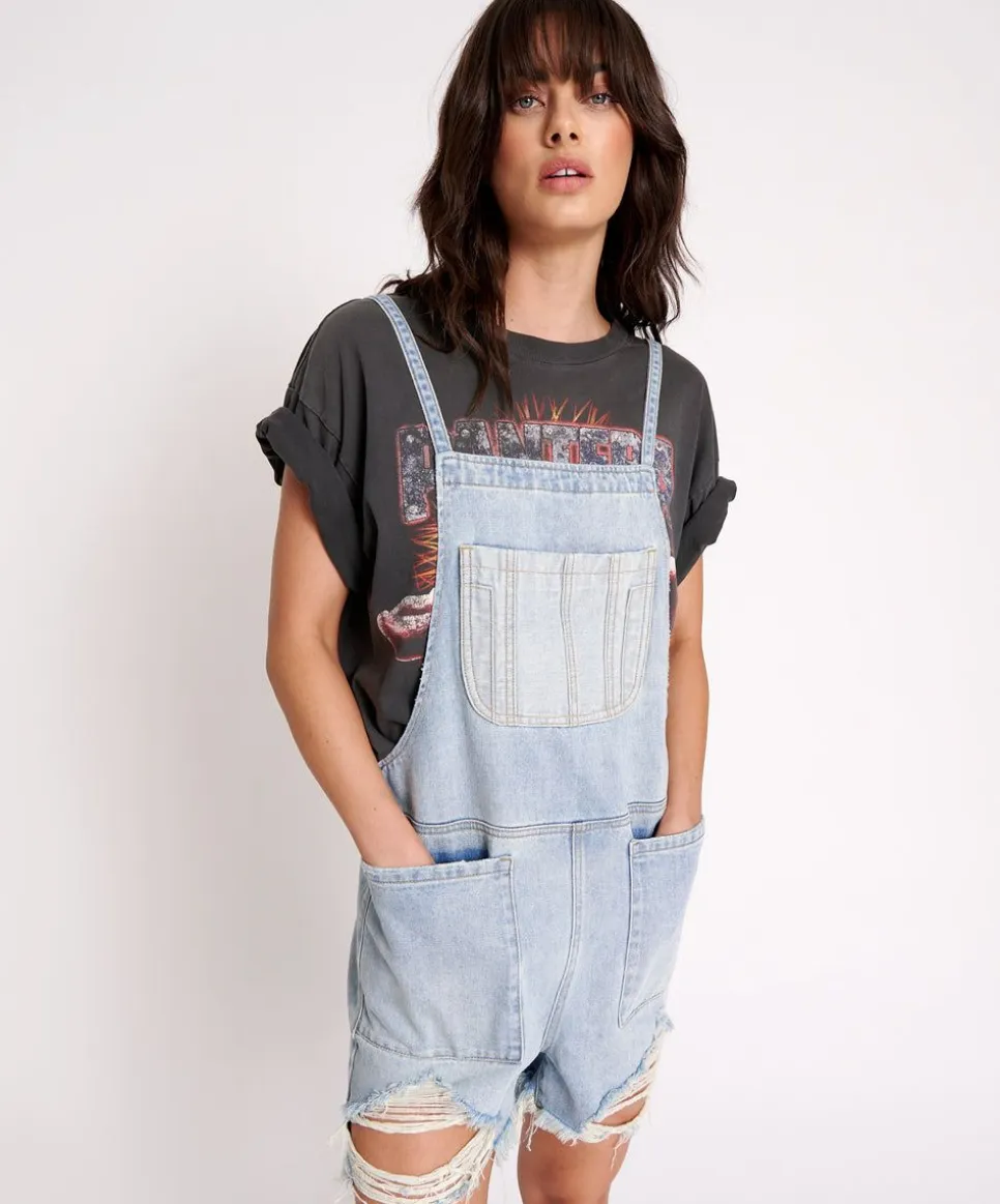 Denim Jumpsuits|ONE TEASPOON Hendrixe Pini Denim Playsuit