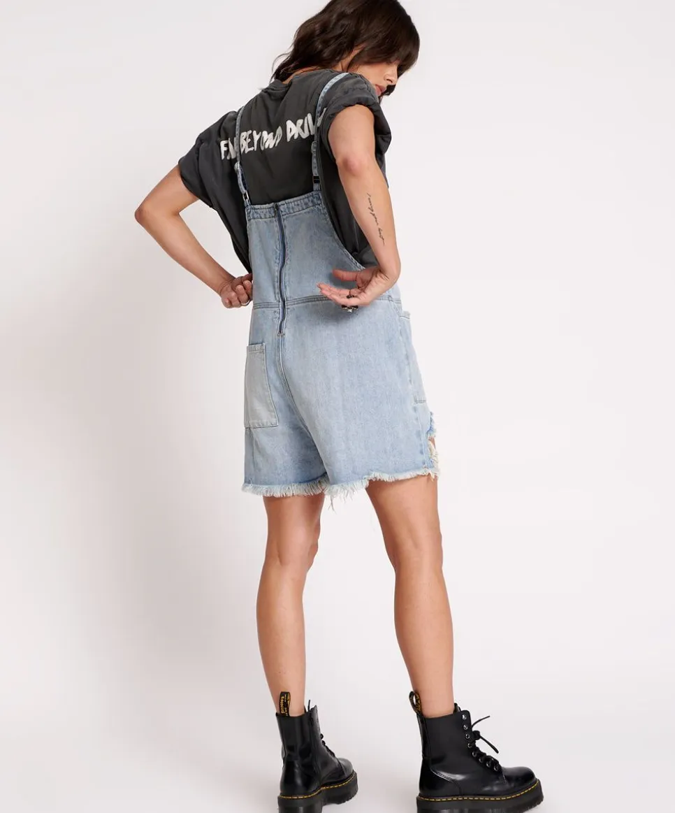 Denim Jumpsuits|ONE TEASPOON Hendrixe Pini Denim Playsuit