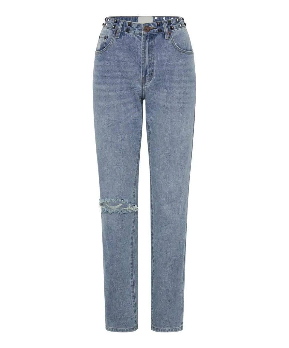 Denim Jeans|ONE TEASPOON Hendrixe Truckers Mid Rise Straight Leg Jeans