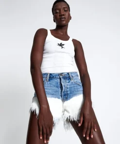 Denim Shorts|ONE TEASPOON Hollywood Dip Dye Outlaws Mid Length Denim Shorts