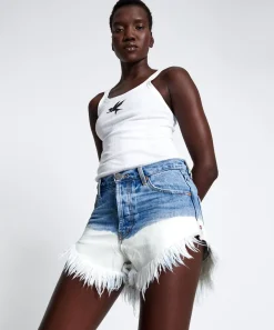 Denim Shorts|ONE TEASPOON Hollywood Dip Dye Outlaws Mid Length Denim Shorts