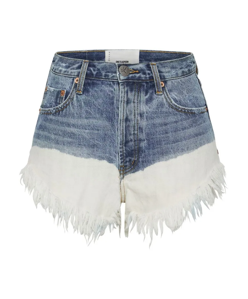 Denim Shorts|ONE TEASPOON Hollywood Dip Dye Outlaws Mid Length Denim Shorts