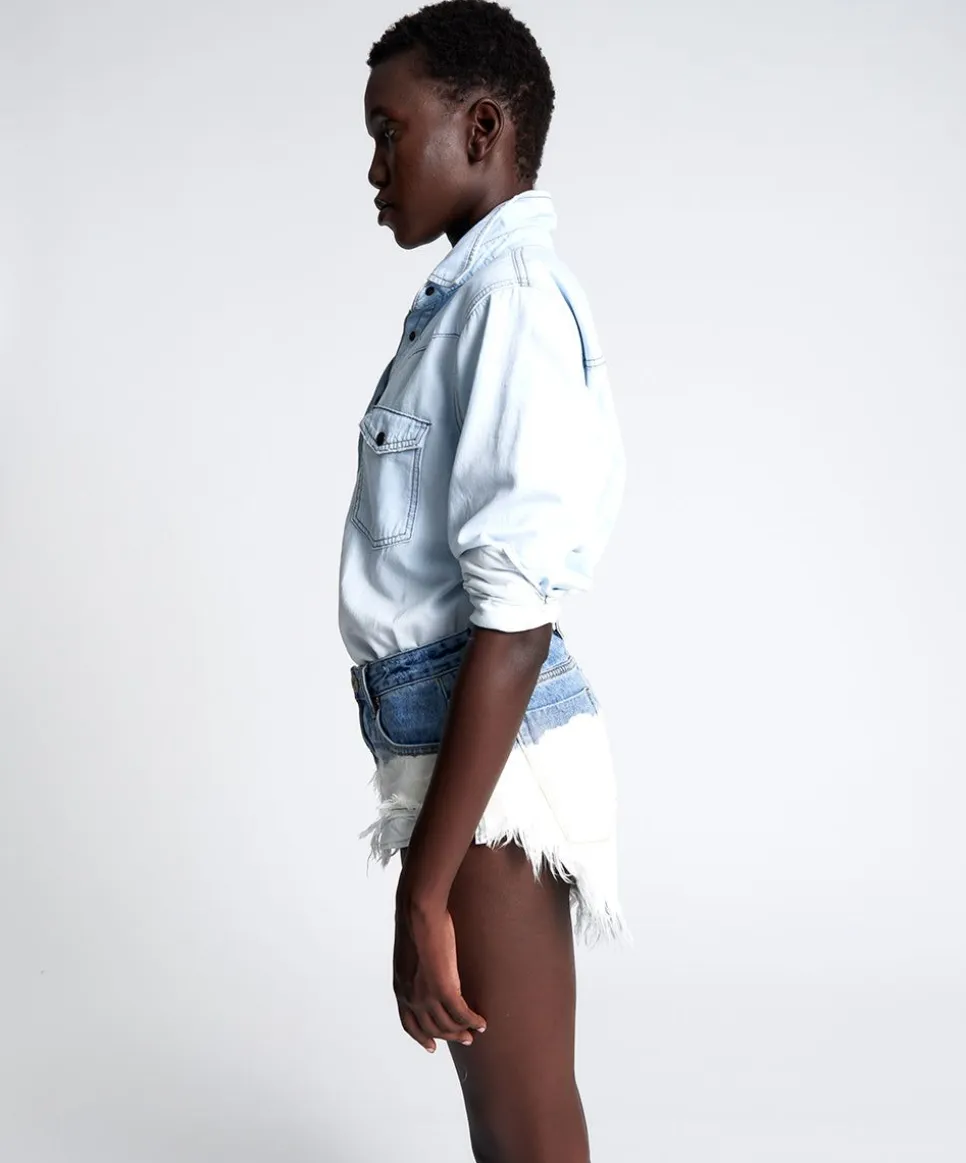 Denim Shorts|ONE TEASPOON Hollywood Dip Dye Rollers Denim Shorts