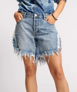 Denim Shorts|ONE TEASPOON Hollywood Frankies Long Length Denim Shorts