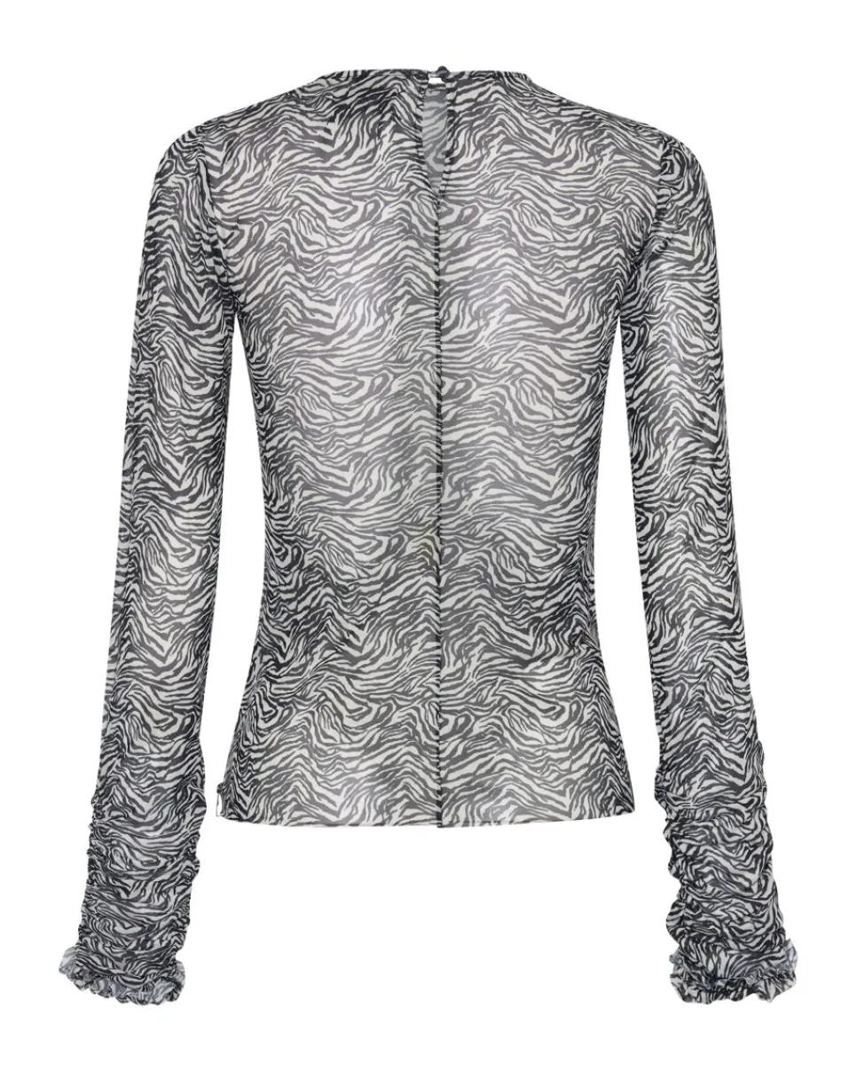 Tops|ONE TEASPOON Interference Ruffle Party Longsleeve Top