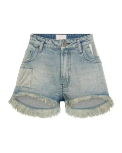Denim Shorts|ONE TEASPOON Jailbird Le Wolves Mid Waist Denim Shorts