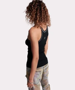 Tees & Tanks|ONE TEASPOON Jett Black Bower Bird Rib Singlet