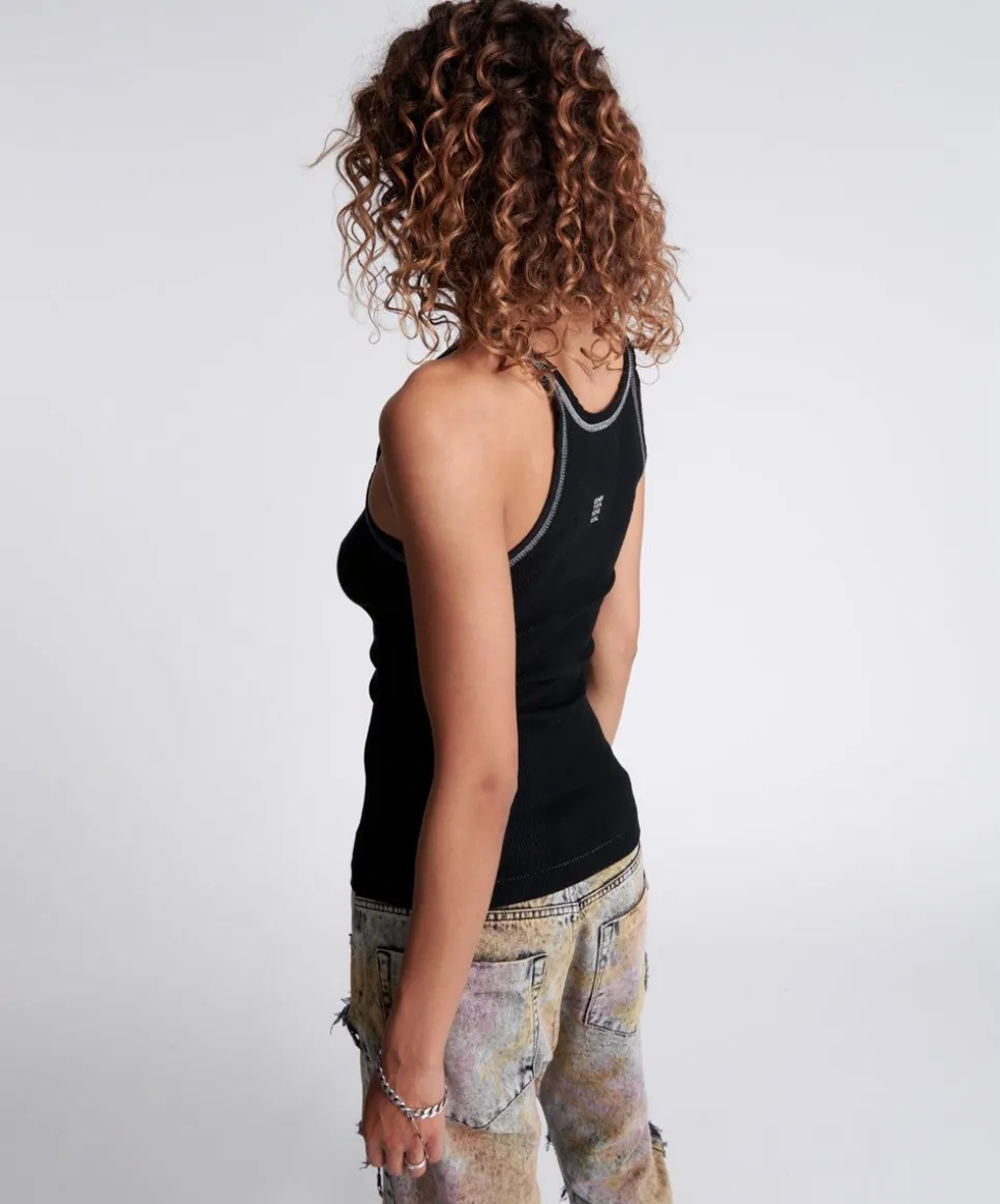 Tees & Tanks|ONE TEASPOON Jett Black Bower Bird Singlet
