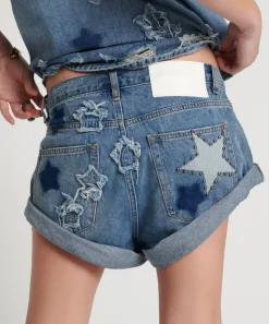 Denim Shorts|ONE TEASPOON Johnny Blue Star Bandits Low Waist Denim Shorts