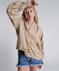 Shirts|ONE TEASPOON Johnny Lace Up Denim Shirt