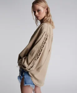 Shirts|ONE TEASPOON Johnny Lace Up Denim Shirt