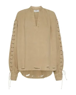 Shirts|ONE TEASPOON Johnny Lace Up Denim Shirt