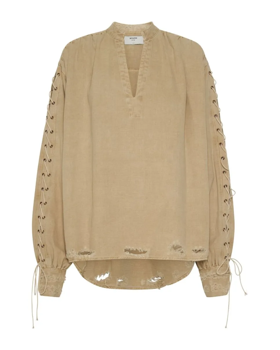 Shirts|ONE TEASPOON Johnny Lace Up Denim Shirt