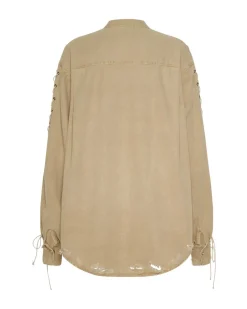 Shirts|ONE TEASPOON Johnny Lace Up Denim Shirt