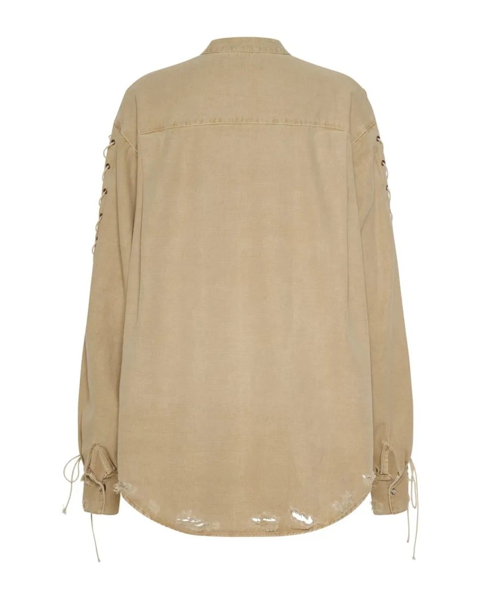 Shirts|ONE TEASPOON Johnny Lace Up Denim Shirt