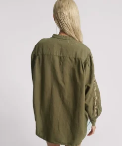 Tops|ONE TEASPOON Johnny Linen Lace Up Shirt