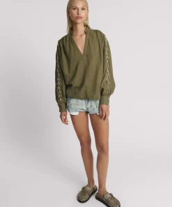 Tops|ONE TEASPOON Johnny Linen Lace Up Shirt