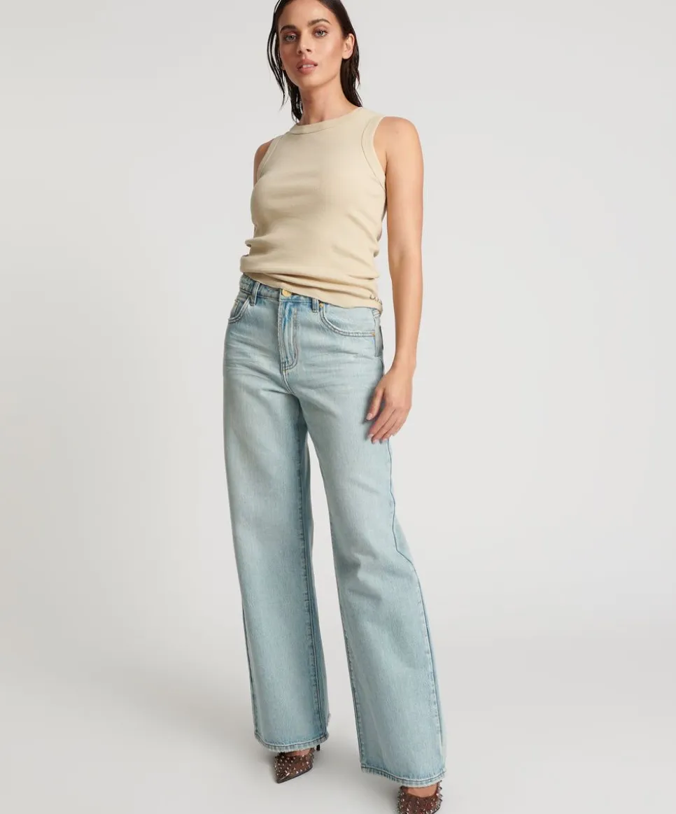 Denim Jeans|ONE TEASPOON Kansas Blue Jackson Mid Waist Wide Leg Jeans