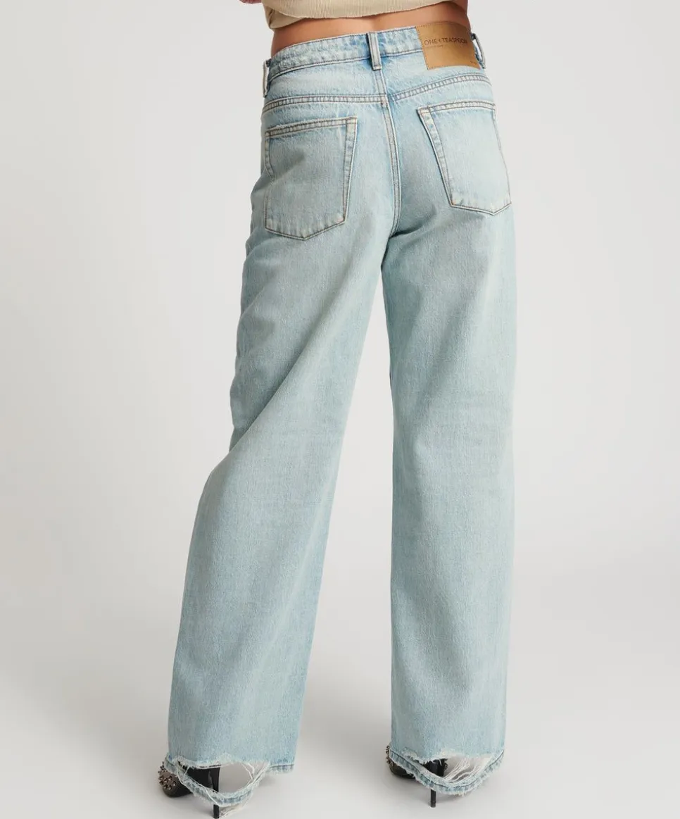 Denim Jeans|ONE TEASPOON Kansas Blue Jackson Mid Waist Wide Leg Jeans