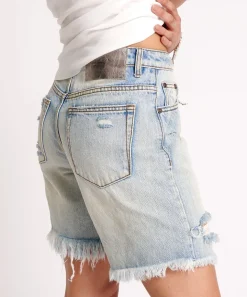 Denim Shorts|ONE TEASPOON Kansas Blue Jackson Mid Waist Wide Leg Shorts