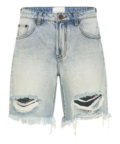 Denim Shorts|ONE TEASPOON Kansas Blue Jackson Mid Waist Wide Leg Shorts