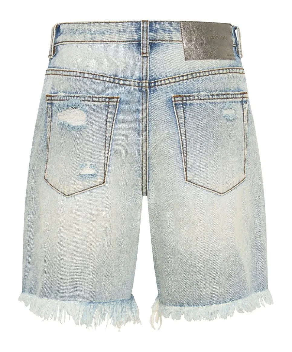 Denim Shorts|ONE TEASPOON Kansas Blue Jackson Mid Waist Wide Leg Shorts